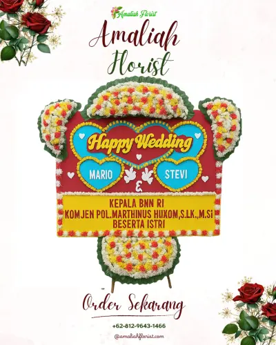 Karangan Papan Bunga Pernikahan di Mandalawangi